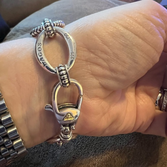 LAGOS Oval Fluted Link Bracelet Sterling Silver 925 - Picture 6 of 9